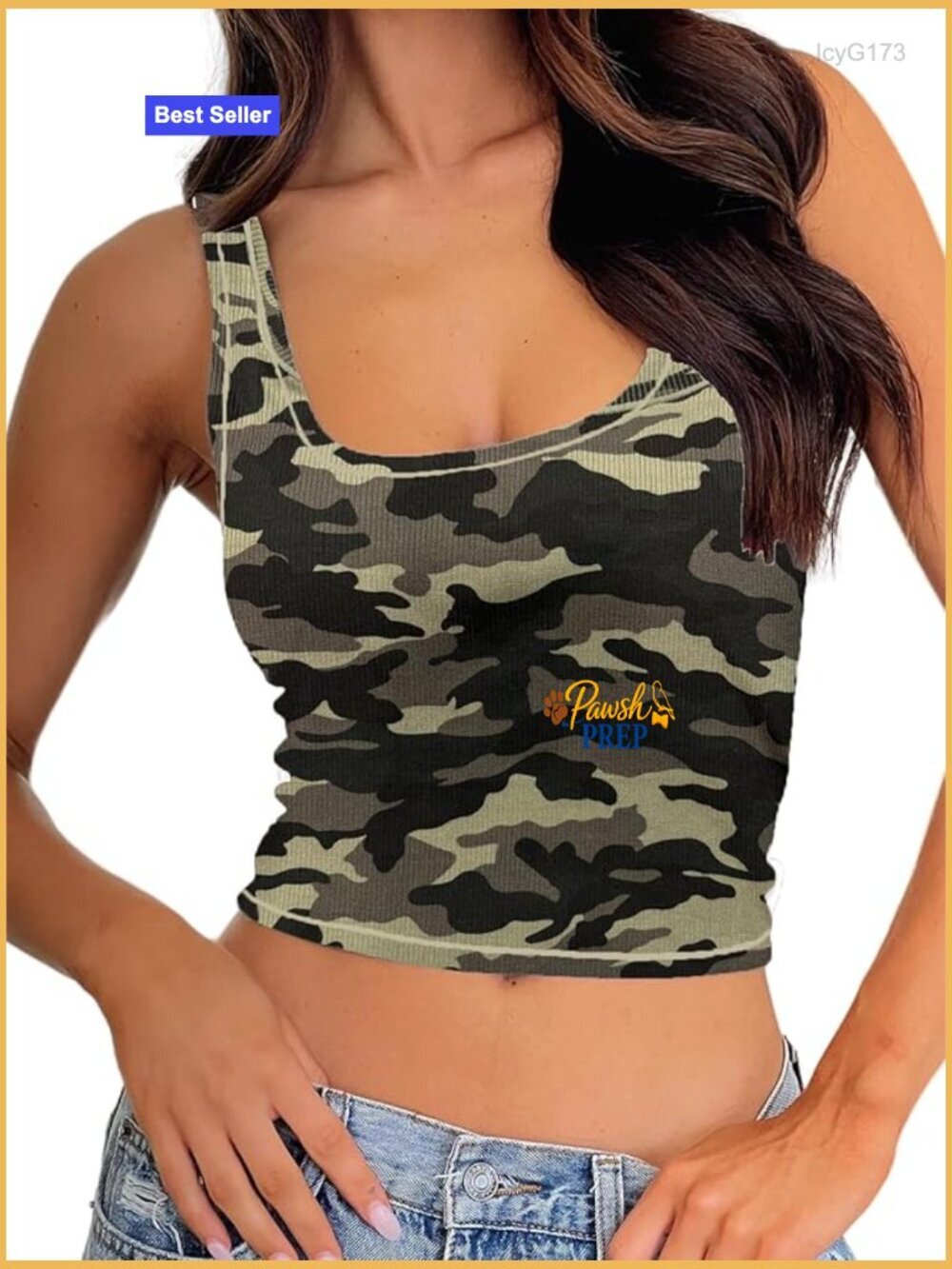 Ribbed Square Neck Crop Tank Top with Removable Pads
